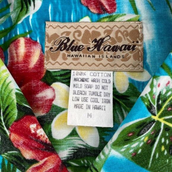 Blue Hawaii Vintage Hawaiian Shirt Mens Size Med Aloha Surf Hibiscus Multicolor‎ - Picture 2 of 10